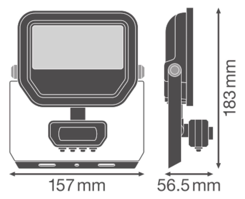 Ledvance FL 20 SN P 17W 2K4LM 840 PS BK Floodlight Sensor sym max 2400lm IP65