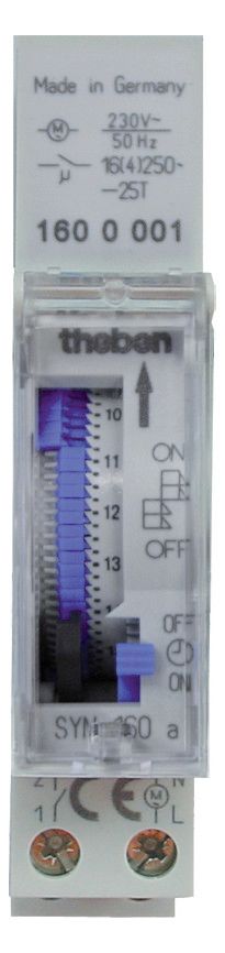 Theben SYN 160 a Zeitschaltuhr analog DIN Tagesprgm. 1TE netzsynch. 1600001