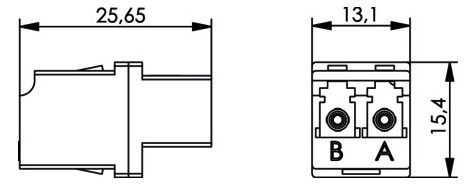 TEGA 100007151 LC Duplex Kupplung MM türkis