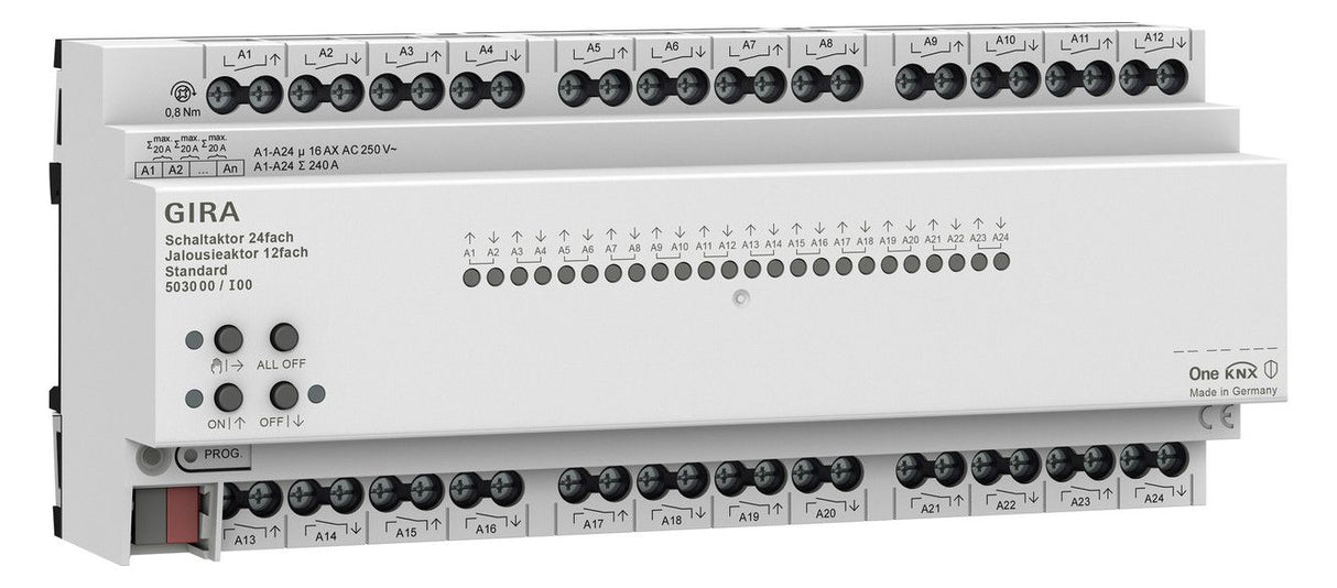 GIRA 503000 Schalt-/Jalousieaktor 24/12f 16A Standard OneKNX REG