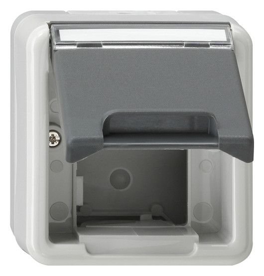 GIRA 026230 Gehäuse Klappdeckel+BSF Einschübe Komm.technik WG AP IP44 Grau