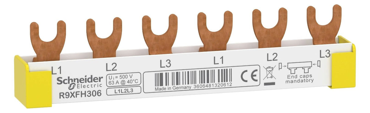 Schneider R9XFH306 Phasenschiene Gabel 3P 6 TE 63A ablängbar