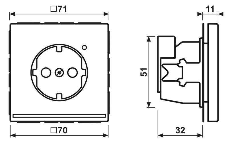 Jung LS1520-OWWLNW SCHUKO-Steckdose m.LED-Licht