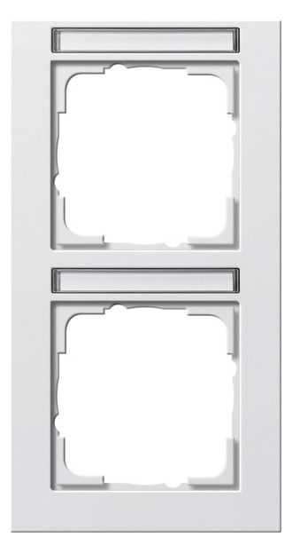 GIRA 110222 Abdeckrahmen 2fach senkrecht BSF E2 Reinweiß seidenmatt