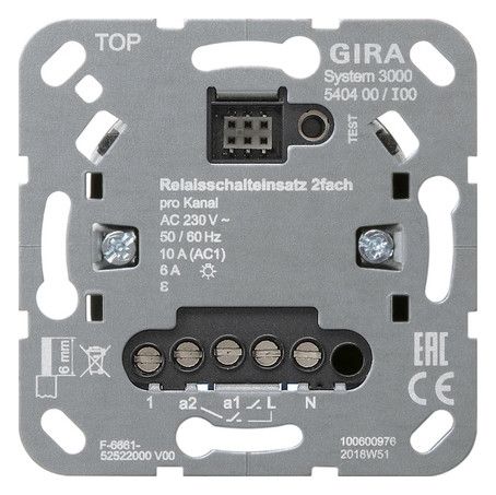 GIRA 540400 S3000 Relaisschalteinsatz 2fach Einsatz