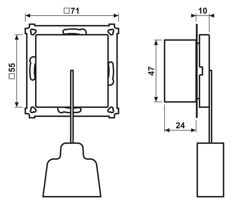 Jung NRSAS0834ZTWW Zugtaster o.Krallen o.Rahmen Serie A/AS alpinweiß