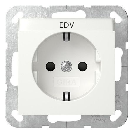 GIRA 446203 SCHUKO-Steckdose BSF+Shutter System 55 Reinweiß glänzend
