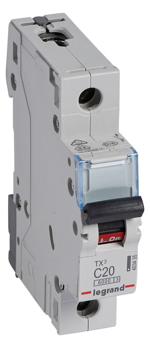 Legrand 403435 TX3 LS-Schalter C 20A 1-polig 6kA 230/400VAC 1TE