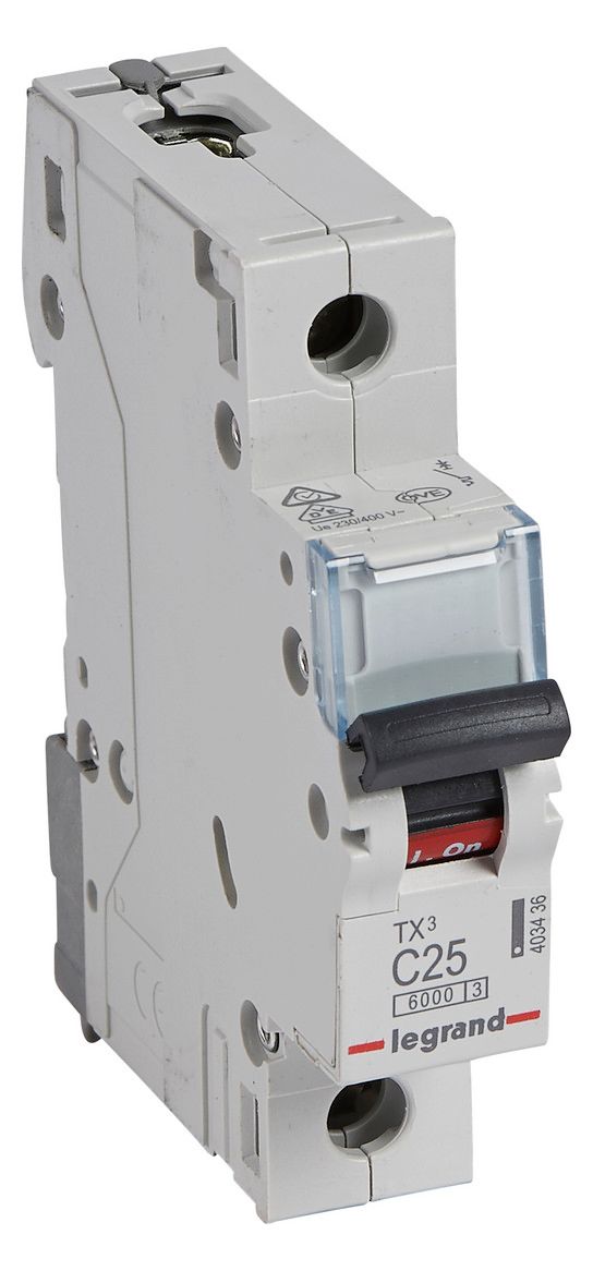 Legrand 403436 TX3 LS-Schalter C 25A 1-polig 6kA 230/400VAC 1TE