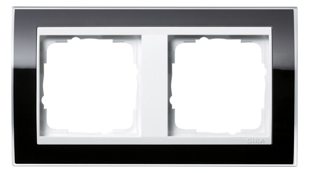 GIRA 0212733 Abdeckrahmen 2fach Zwischen rahmen RW gl. Event Klar Schwarz