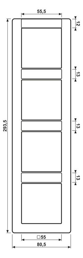 Jung AS584NAWW Rahmen 4fach Schriftfeld senkrecht Serie AS alpinweiß