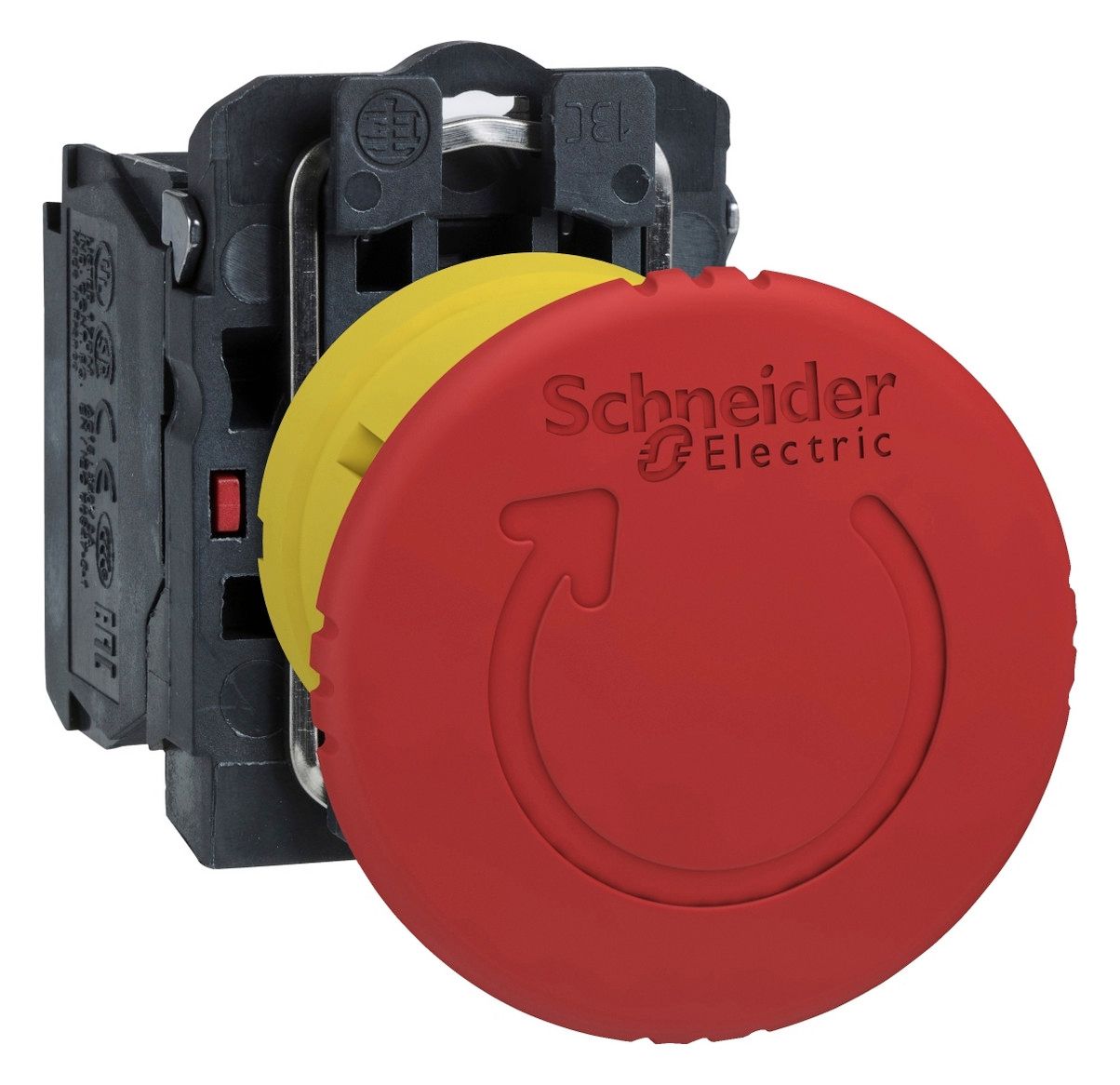 Schneider XB5AS8442 Pilzdrucktaster 1Ö 40mm rot NOT-AUS Drehentr. D22 Kunst.