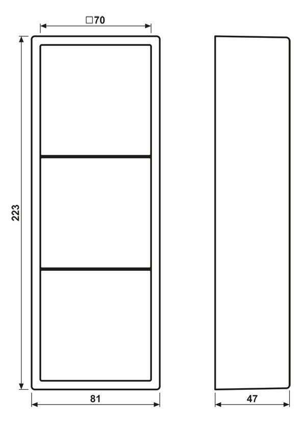 Jung AL2583A-L Aufputz-Kappe 3fach Aluminium