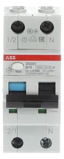 ABB DS201A-B10/0,03 FI/LS-Schalter 6kA 1P+N Typ A B 10A 30mA 2CSR255180R1105