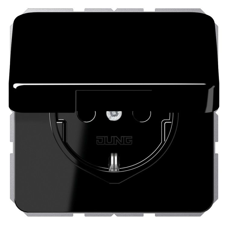 Jung CD1520BFKLSW SCHUKO Steckdose m.Klappdeckel schwarz