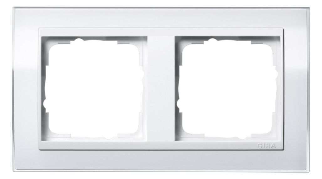 GIRA 0212723 Abdeckrahmen 2fach Zwischen rahmen RW gl. Event Klar Weiß