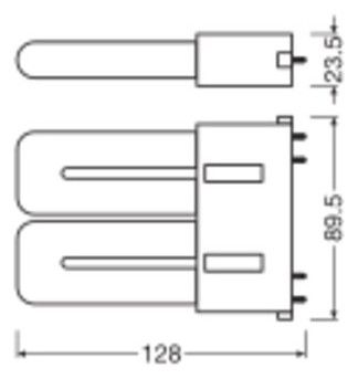 Ledvance DULUX LED F EM&AC MAINS V 8W 830 2G10 900lm Ers f.KLLni flach 4p KVG