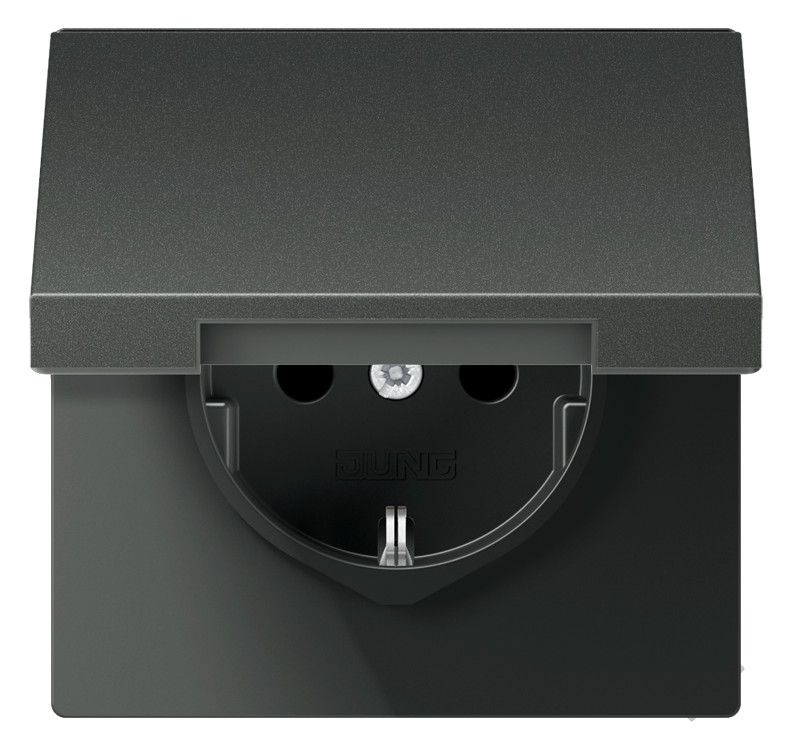 Jung AL1520KLAN SCHUKO Steckdose Klappdeckel LS Aluminium anthrazit