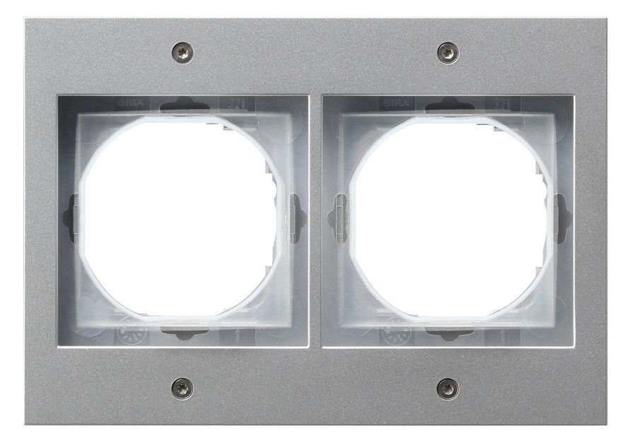 GIRA 021265 Abdeckrahmen 2fach TX_44 WG UP Farbe Alu