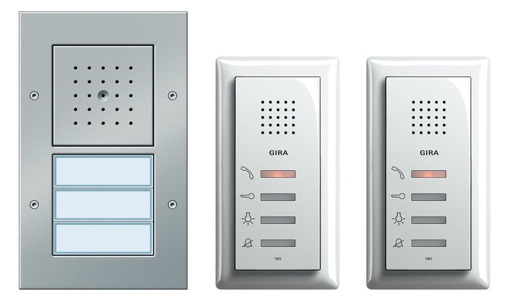 GIRA 049544 Zweifamilienhaus-Paket Audio Farbe Alu