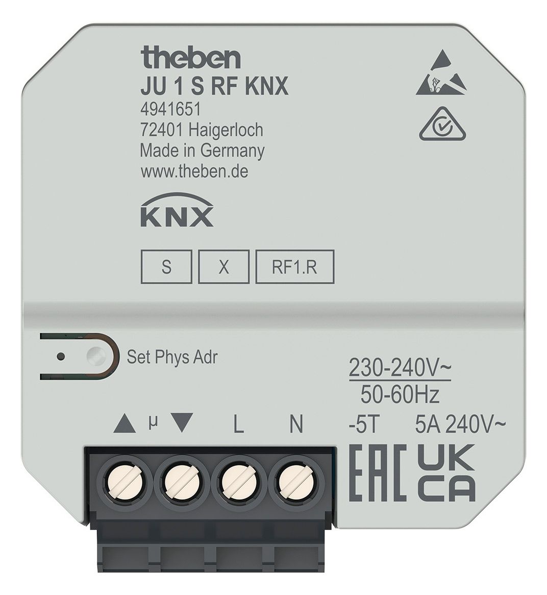 Theben JU 1 S RF KNX 1f UP-Funk-Jalousieaktor UP DS 4941651