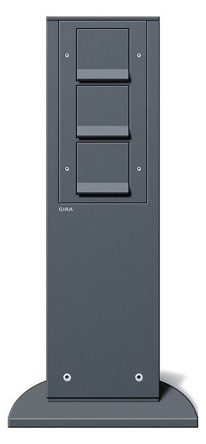 GIRA 134128 E-Säule 3x SCHUKO m.Shutter 491mm Energiesäule Anthrazit