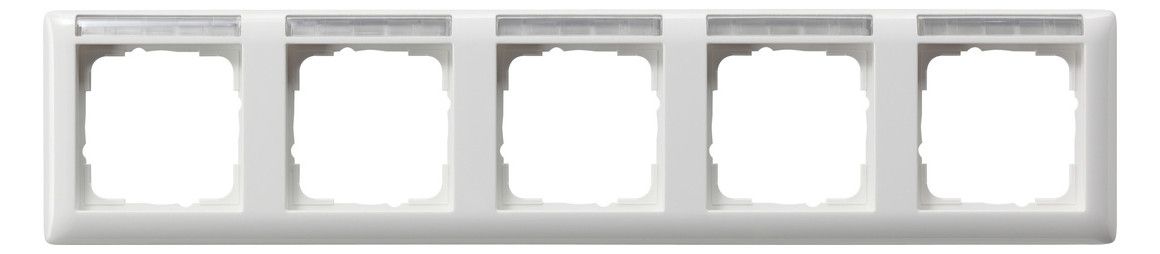 GIRA 109503 Abdeckrahmen 5fach waager. BSF System 55 Reinweiß glänzend