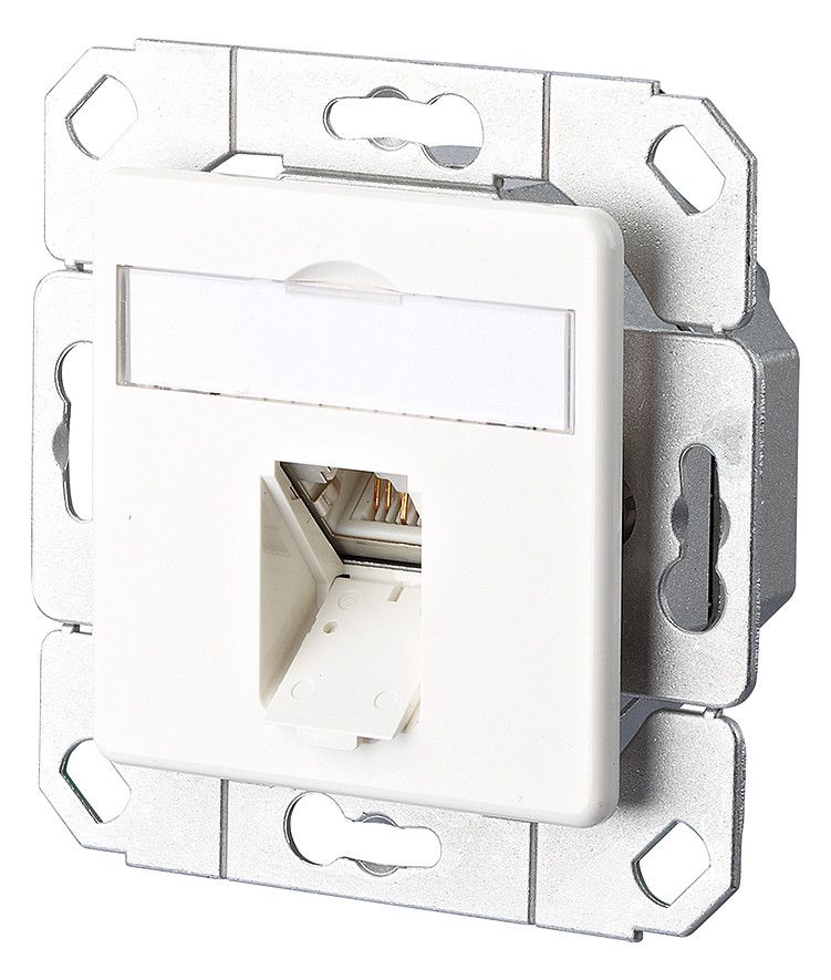 Metz 1307371102-I E-DAT Cat.6 1 Port UPk reinweiß Anschlussdose