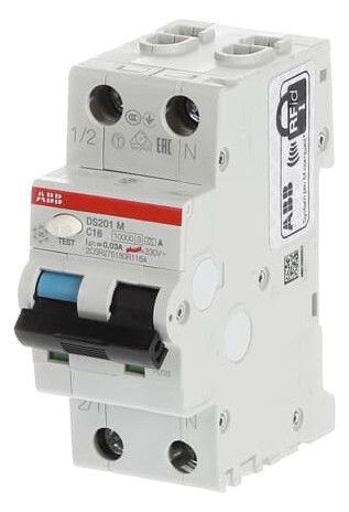 ABB DS201MA-C16/0 A30 FI/LS-Schalter 10kA 1P+N C 16A 30mA 2CSR275180R1164