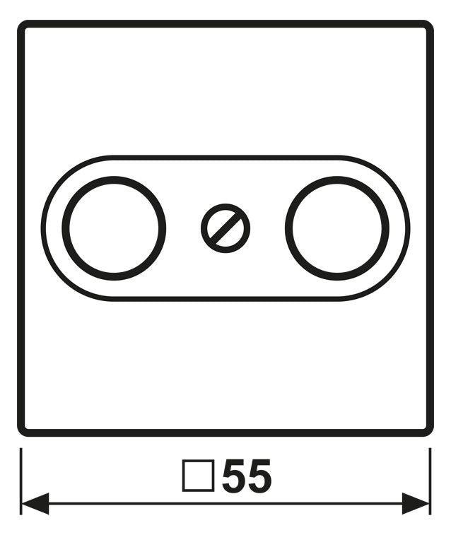 Jung A561PLTV Abdeckung 2Loch f.Antennen-Steckdose Serie AS weiß