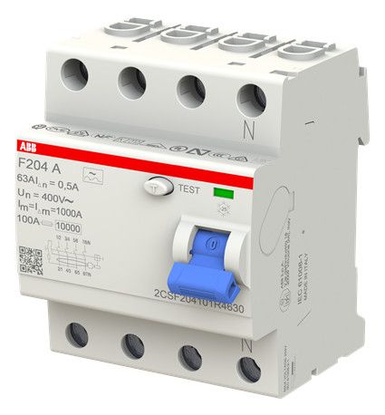 ABB F204 A-63/0,5 FI-Schutzschalter 4P,Typ A, 63A, 500mA
