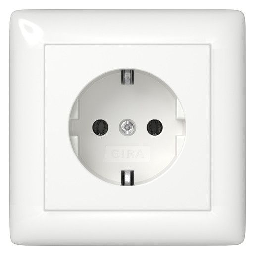 GIRA 444003 SCHUKO-Steckdose Vollplatte Standard 55 Reinweiß glänzend