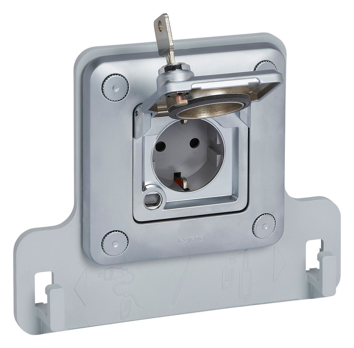 Legrand 077857 Green Up Steckdose Unterputz abschließbar Soliroc IP55 IK10