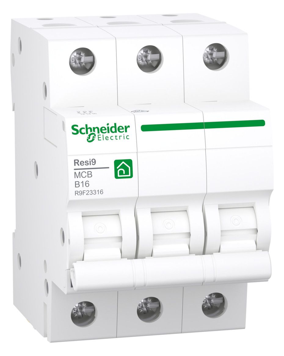 Schneider R9F23316 Leitungsschutz- schalter Resi9 3P, 16A, B Charakteristik