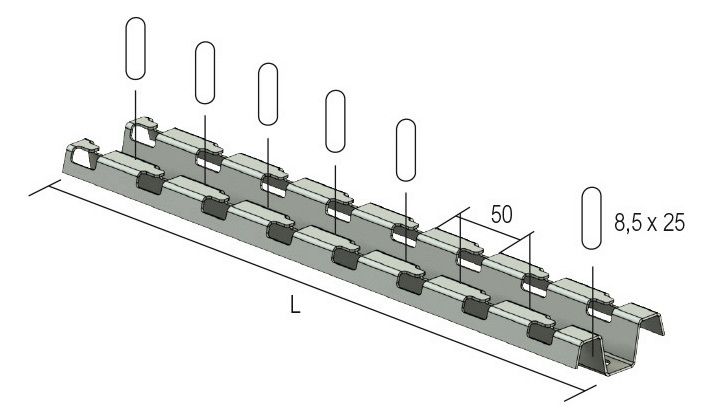 Legrand CM013500 Montageprofil RCSN GS 500mm Lochung 8,5x25 1000N sendzimirv.