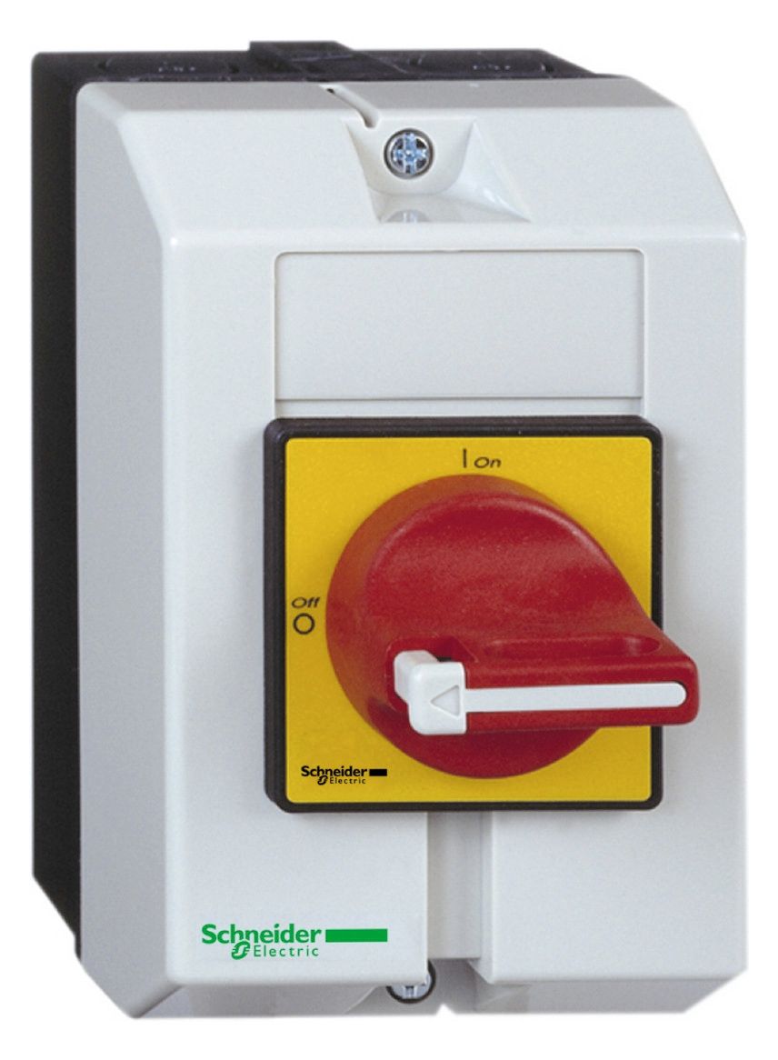 Schneider VCF01GE NOT-AUS Hauptschalter 3p 690V 16A m.Aufbaugeh. Griff rot absch