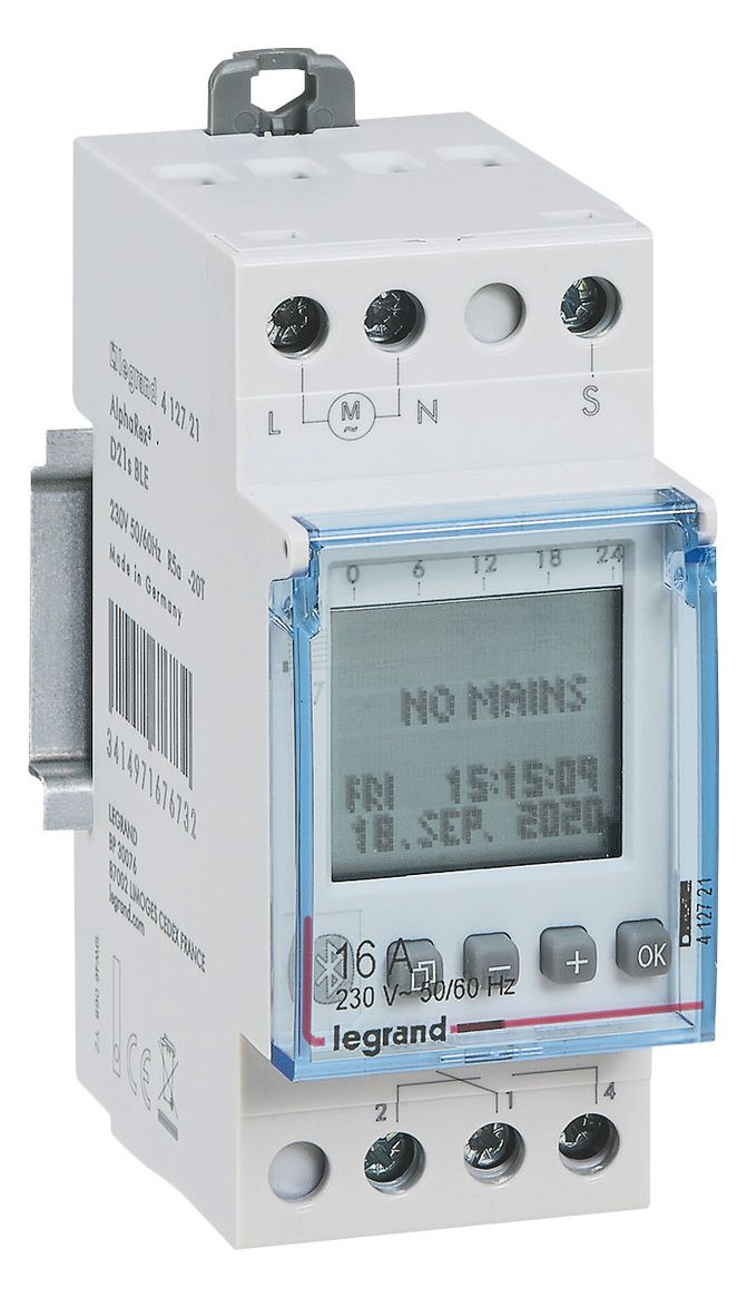 Legrand 412721 AlphaRex³ D21s BLE 230VAC digital Wochenzeitschaltuhr 1-Kanal