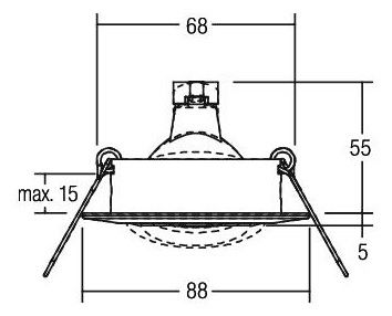 Brumberg 196307 NV-Einbaustrahler weiß glänzend