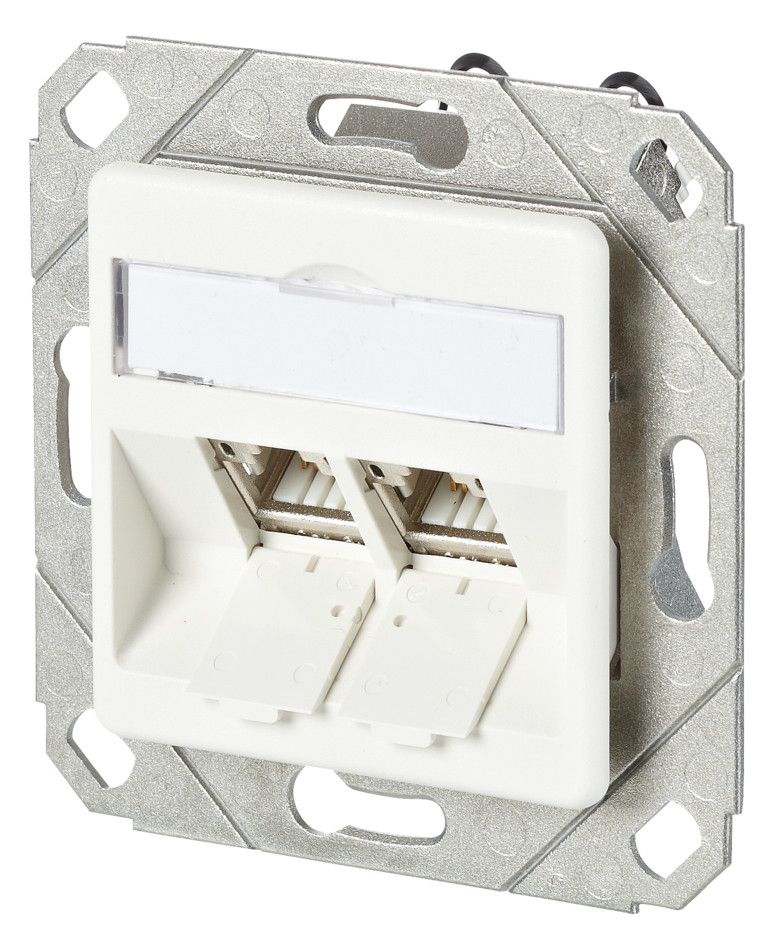 Metz 130B11D21102-E Modul Cat.6A 2 Port 180° M UPk reinweiß Anschlussdose
