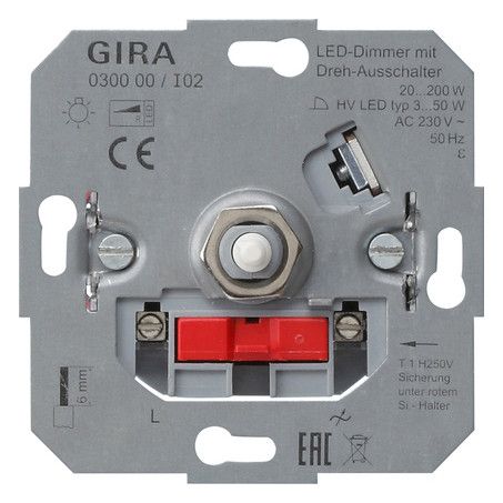 GIRA 030000 LED-Dimmeinsatz 20-200W Dreh-Aus