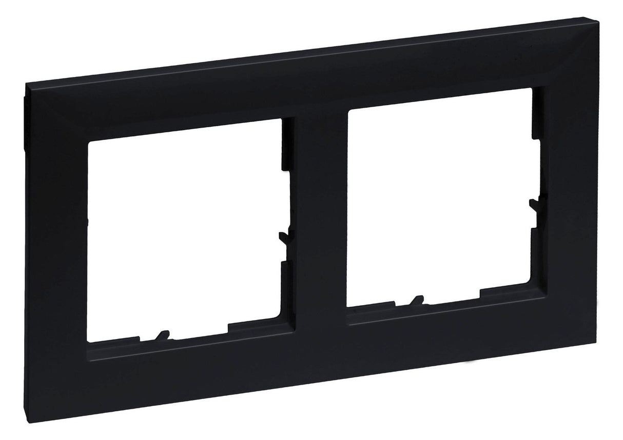 Legrand 765372 SEANO 2-fach Rahmen in der Farbausführung Schwarz lackiert