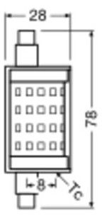 Ledvance LINE78 R7s DIM P 9.5W 827 R7s 1055lm 2700K dimmbar zweiseitig gesockel