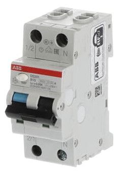 ABB DS201A-B10/0,03 FI/LS-Schalter 6kA 1P+N Typ A B 10A 30mA 2CSR255180R1105