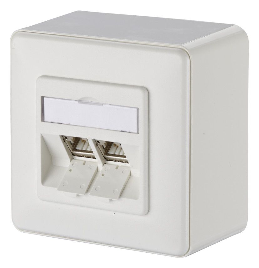 Metz 130B12D20002-E Modul Cat.6A 2 Port 270° M AP reinweiß Anschlussdose