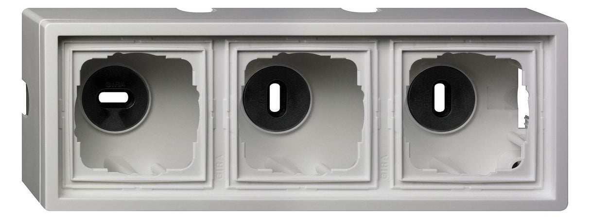 GIRA 0063112 AP-Gehäuse 3fach+Rahmen Flächenschalter Reinweiß glänzend