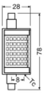 Ledvance LINE78 R7s DIM P 12W 827 R7s 1521lm 2700K dimmbar zweiseitig gesockel