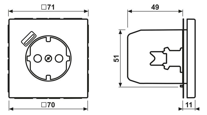 Jung LS1520-18ASWM SCHUKOsteckdose m.USB