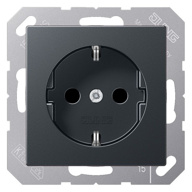Jung A1520BFKIANM SCHUKO Steckdose erh. Ber.schutz bruchs. Serie A anthr.matt