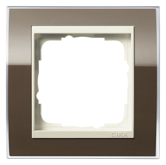 GIRA 0211761 Abdeckrahmen 1fach Zwischen rahmen CW glänzend Event Klar Braun
