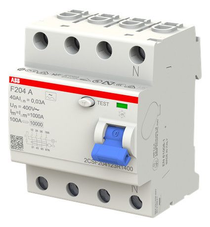 ABB F204 A-40/0,03-L FI-Schutzschalter 4P,Typ A, 40A, 30mA, N links